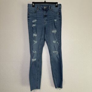 H&M Ultra High Waist Curvy Destroyed Ankle Skinny Jegging 10
